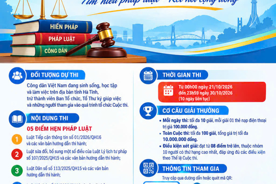 xã Cẩm Trung, tỉnh Hà Tĩnh lan tỏa Hưởng ứng cuộc thi trực tuyến " Điểm hẹn Pháp luật năm 2026"