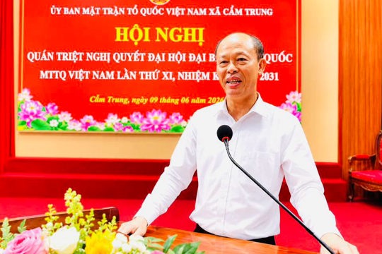 Ủy ban Mặt trận Tổ quốc Việt Nam xã Cẩm Trung, tỉnh Hà Tĩnh tổ chức hội nghị học tập, quán triệt Nghị quyết Đại hội đại biểu toàn quốc Mặt trận Tổ quốc Việt Nam lần thứ XI, nhiệm kỳ 2026–2031.