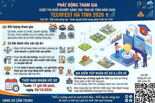 PHÁT ĐỘNG THAM GIA CUỘC THI KHỞI NGHIỆP SÁNG TẠO TỈNH HÀ TĨNH NĂM 2026 – TECHFEST HA TINH 2026 