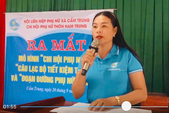 Lễ ra mắt mô hình " Chi hội phụ nữ số ", "CLB  tiết kiệm tại chổ " và đoạn đường Chi hội tự quản thôn Nam Trung