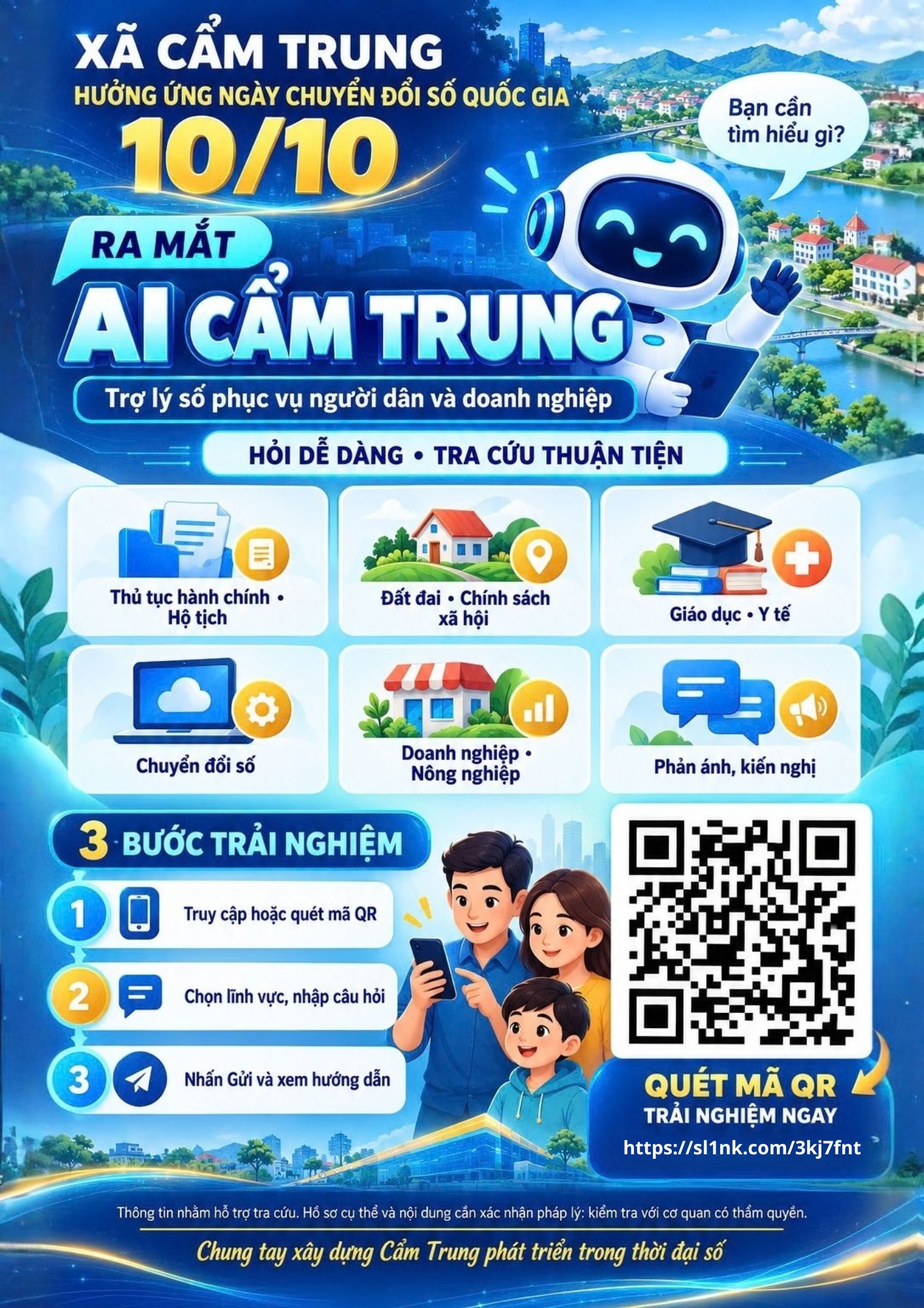 Xã Cẩm Trung ra mắt trợ lý  SỐ AI CẨM TRUNG – Đồng hành cùng người dân và Doanh nghiệp 