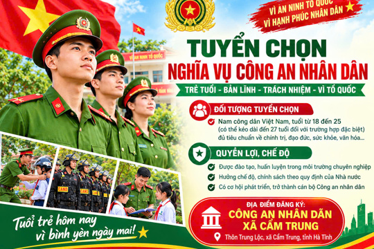 Xã Cẩm Trung tuyên truyền Luật Nghĩa vụ quân sự, nghĩa vụ Công an nhân dân và công tác tuyển chọn, gọi công dân nhập ngũ năm 2027 