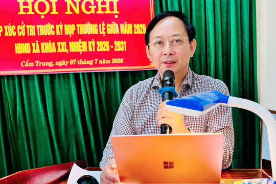 HĐND xã Cẩm Trung, tỉnh Hà Tĩnh phối hợp với Ủy ban MTTQ Việt Nam xã và Ban Công tác Mặt trận thôn Quang Trung tổ chức Hội nghị tiếp xúc cử tri trước kỳ họp thường lệ giữa năm 2026 HĐND xã khóa XXI, nhiệm kỳ 2026 – 2031. 