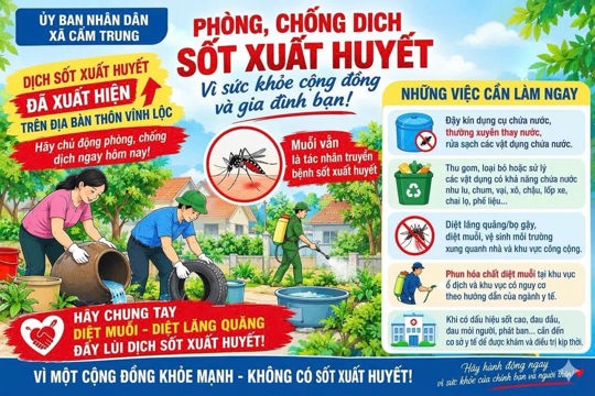 Ủy ban nhân xã Cẩm Trung chủ động phòng, chống dịch sốt xuất huyết 
