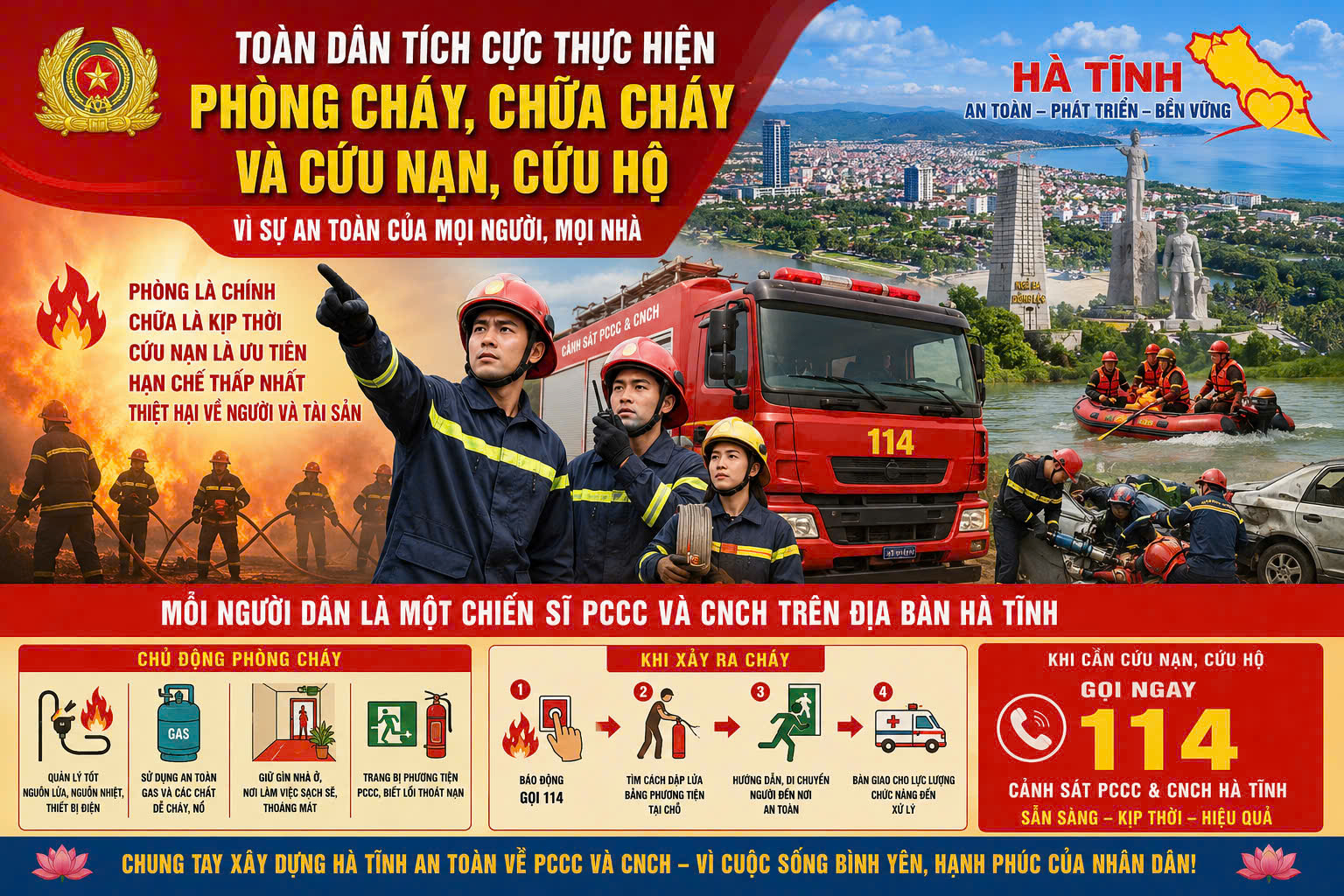 Tuyên truyền Phòng cháy chữa cháy và Cứu nạn cứu hộ mùa nắng nóng trên địa bàn Hà tĩnh 